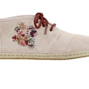 Toms Cream Espadrilles with Floral Embroidery